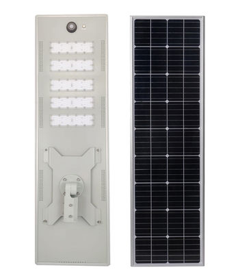 6-8M ارتفاع جميع في واحد مصابيح الشوارع الشمسية مع التخفيف التوقيت و 12.8V / 42000mAH LifePO4 بطارية
